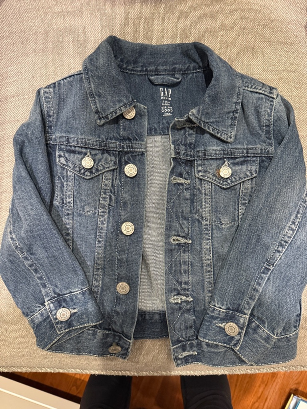 GAP Kids Dinosaur Jean Jacket in Washed Blue